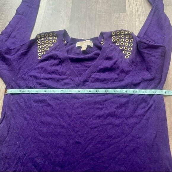 MICHAEL Michael Kors Purple Eyelet Sweater Large - Picture 7 of 8